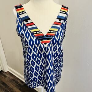 THML Tank Top Womens Medium Blue Embroidered Strap